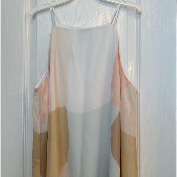 C est 1946 Sheer Lined Pastel Multi Color Long Gown Maxi Dress 55” - Picture 1 of 15